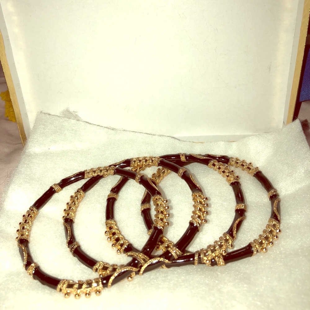 4 Ross Simon Black and gold bangles